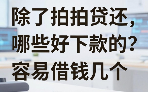 除了拍拍贷还有哪些好下款的？盘点几个容易借钱的平台