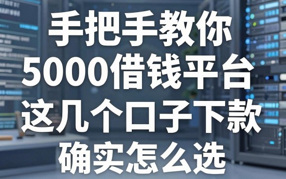 手把手教你5000借钱平台怎么选，这几个口子下款确实稳