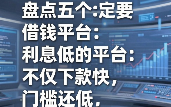 盘点五个借钱平台利息低的平台，不仅下款快门槛还低