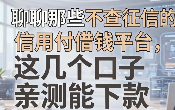 聊聊那些不查征信的信用付借钱平台，这几个口子亲测能下款