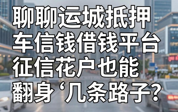 聊聊运城抵押车借钱平台，征信花户也能翻身的几条路子