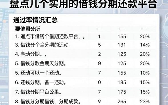 盘点几个实用的借钱分期还款平台，通过率情况汇总