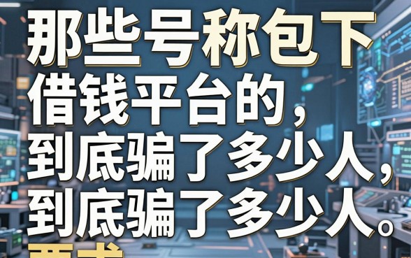 那些号称包下借钱平台的广告，到底骗了多少人？
