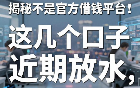 揭秘不是官方借钱平台，这几个口子据说近期放水