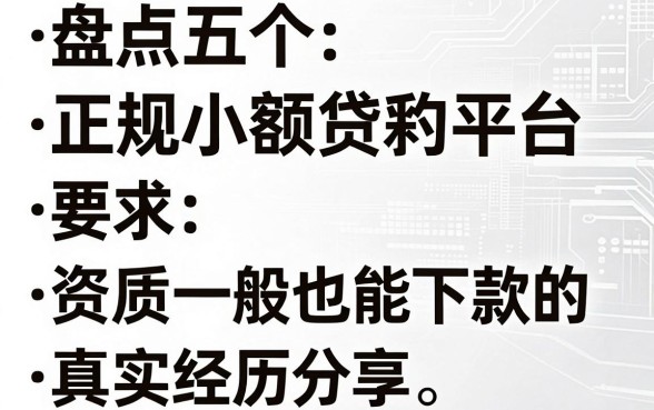 盘点五个正规小额贷款平台，资质一般也能下款的真实经历分享