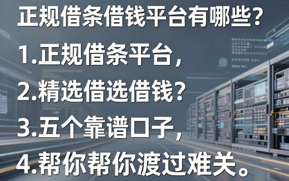 正规借条借钱平台有哪些？精选五个靠谱口子帮你渡过难关