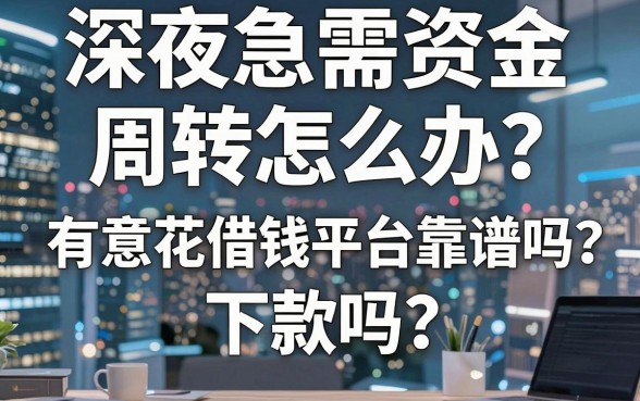 深夜急需资金周转怎么办？有意花借钱平台靠谱吗？揭秘那些不为人知的下款技巧