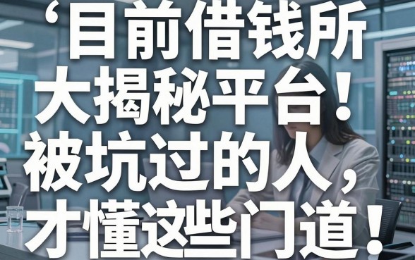 目前借钱所有平台大揭秘：被坑过的人才懂这些门道