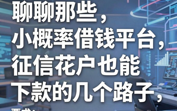 聊聊那些小概率借钱平台，征信花户也能下款的几个路子