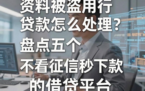 资料被盗用贷款怎么处理？盘点五个不看征信秒下款的借贷平台