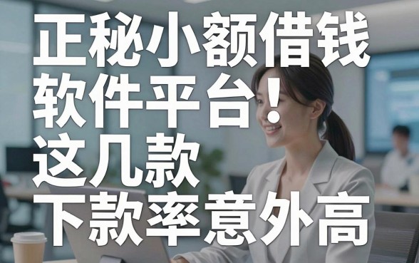 揭秘正规小额借钱软件平台：这几款下款率意外高
