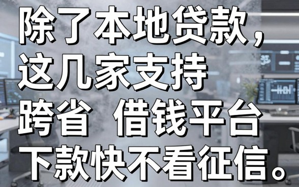 除了本地贷款，这几家支持跨省借钱平台下款快不看征信