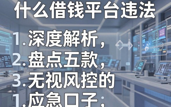 深度解析什么借钱平台违法，盘点五款无视风控的应急口子