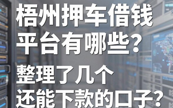 梧州押车借钱平台有哪些？整理了几个还能下款的口子
