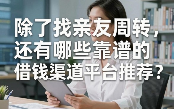 除了找亲友周转，还有哪些靠谱的借钱渠道平台推荐？