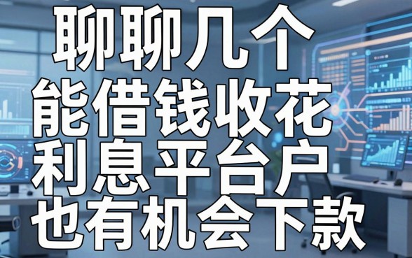 聊聊几个能借钱收利息平台，征信花户也有机会下款