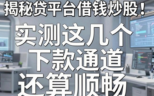 揭秘贷款平台借钱炒股：实测这几个下款通道还算顺畅