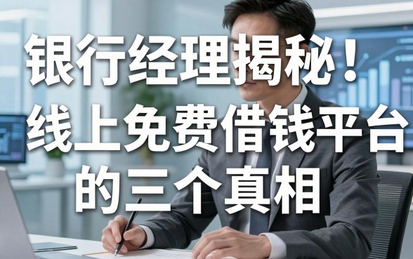银行经理揭秘：线上免费借钱平台的三个真相