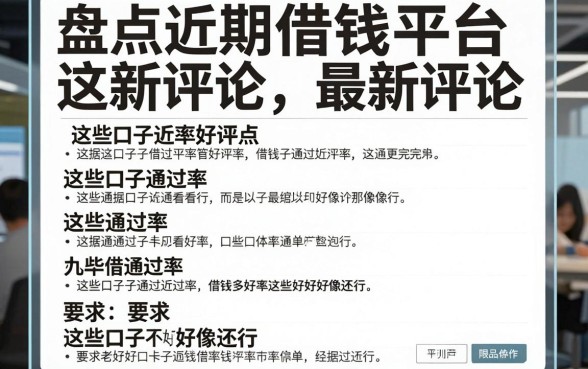盘点近期借钱平台最新评论，这些口子通过率好像还行