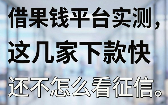 苹果商店借钱平台实测：这几家下款快还不怎么看征信