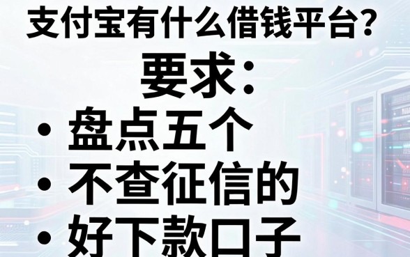 支付宝有什么借钱平台？盘点五个不查征信的好下款口子