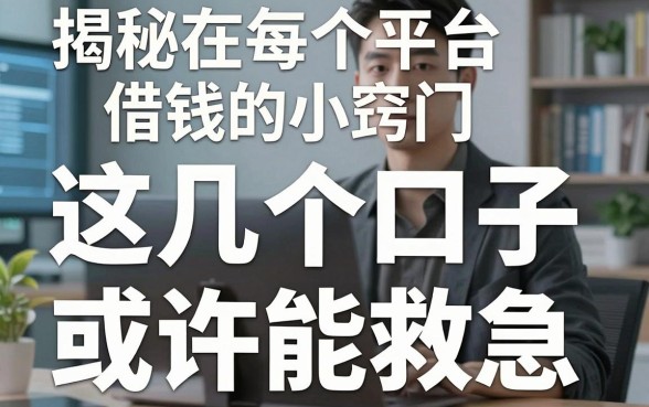 揭秘在每个平台借钱的小窍门，这几个口子或许能救急