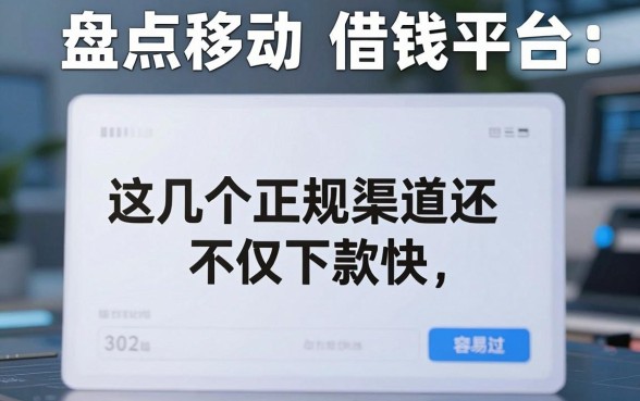 盘点移动卡借钱平台，这几个正规渠道不仅下款快还容易过