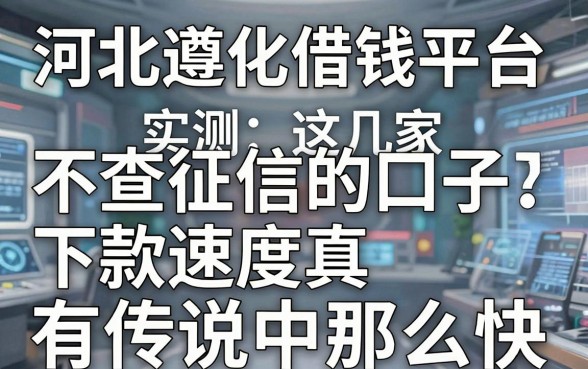 河北遵化借钱平台实测：这几家不查征信的口子，下款速度真有传说中那么快？