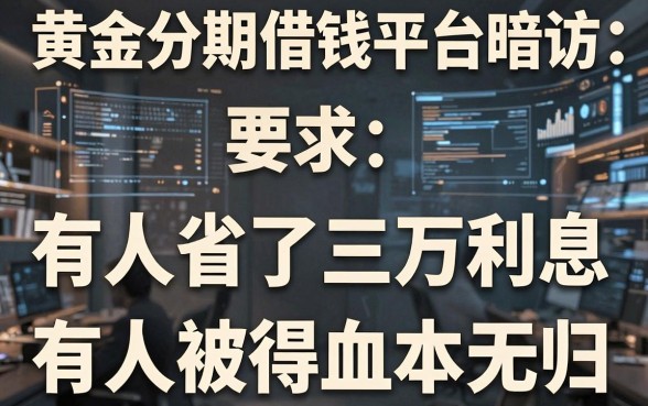 黄金分期借钱平台暗访：有人省了三万利息，有人被坑得血本无归