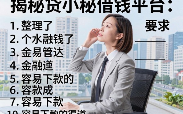 揭秘贷小秘借钱平台：整理了10个容易下款的渠道