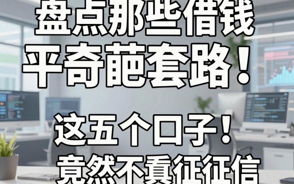 盘点那些借钱平台奇葩套路，这五个口子竟然真的不看征信？