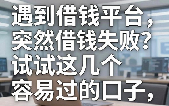 遇到借钱平台突然借钱失败？试试这几个容易过的口子