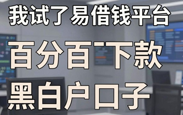 我试了易借钱平台和百分百下款无视黑白户口子，结果和我想的完全不一样