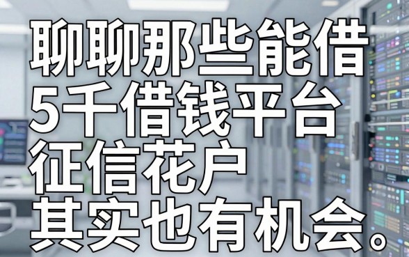 聊聊那些能借5千借钱平台，征信花户其实也有机会