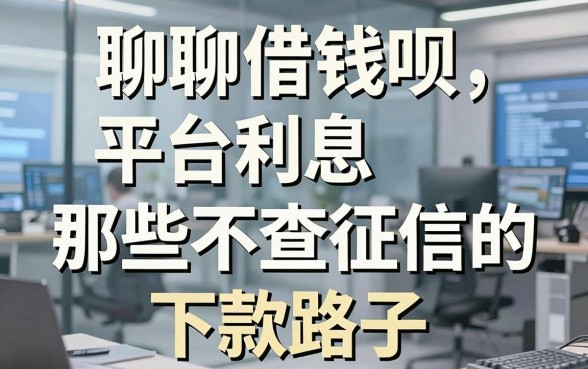 聊聊借钱呗平台利息和那些不查征信的下款路子