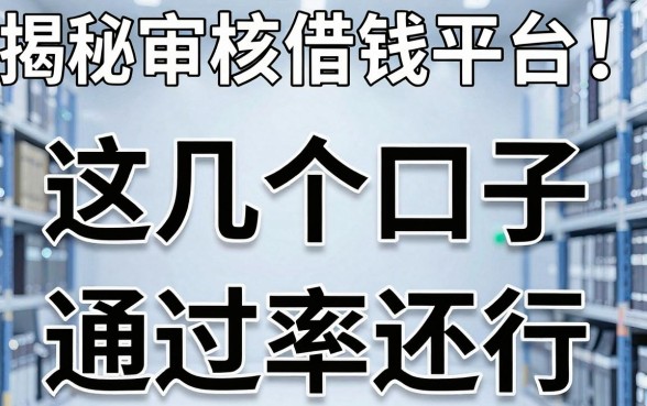 揭秘免审核借钱平台：这几个口子据说通过率还行