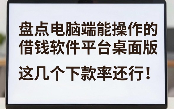 盘点电脑端能操作的借钱软件平台桌面版，这几个下款率还行