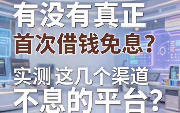 有没有真正首次借钱免息的平台？实测这几个渠道不仅门槛低还靠谱