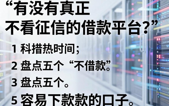 有没有真正不看征信的借款平台？盘点五个容易下款的口子