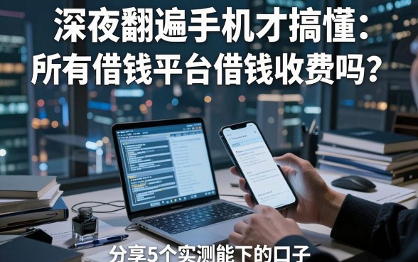 深夜翻遍手机才搞懂：所有借钱平台借钱收费吗？分享5个实测能下的口子