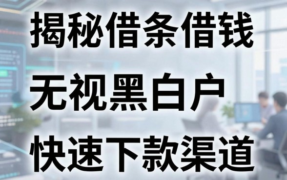 揭秘借条借钱平台软件：无视黑白户快速下款渠道