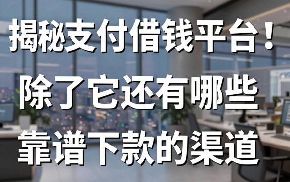 揭秘悦支付借钱平台：除了它还有哪些靠谱下款的渠道