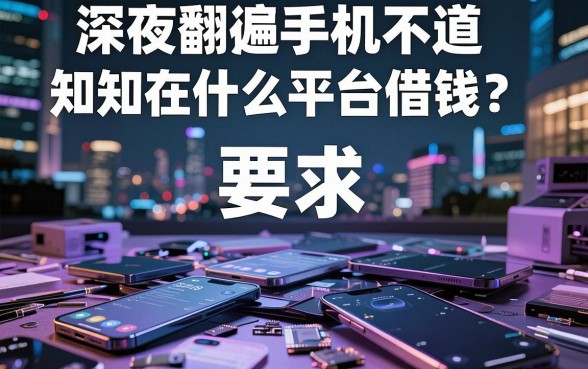 深夜翻遍手机不知道在什么平台借钱？这几家不查征信的口子或许能救急