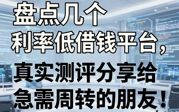 盘点几个利率低借钱平台，真实测评分享给急需周转的朋友