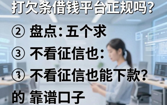 打欠条借钱平台正规吗？盘点五个不看征信也能下款的靠谱口子