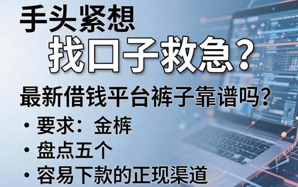手头紧想找口子救急？最新借钱平台裤子靠谱吗？盘点五个容易下款的正规渠道