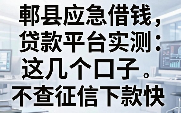 郫县应急借钱贷款平台实测：这几个口子不查征信下款快