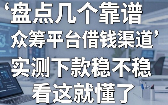 盘点几个靠谱的众筹平台借钱渠道，实测下款稳不稳看这就懂了