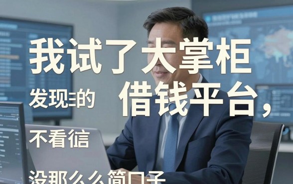 我试了大掌柜借钱平台，发现不看征信的口子其实没那么简单
