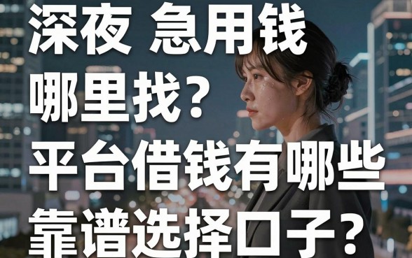 深夜急用钱哪里找？平台借钱有哪些靠谱选择？盘点五大正规口子